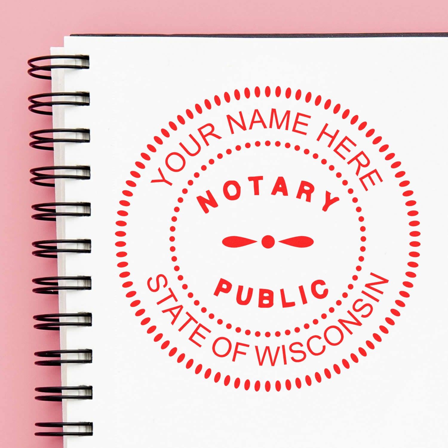 Self-Inking Notary Stamp for Wisconsin Notary Public - Durable, Quality, 1-5/8 Round Notary Stamp Wisconsin - Ideal for Official Documents, Certificates, and Legal Papers - New and Improved Design - Image 6