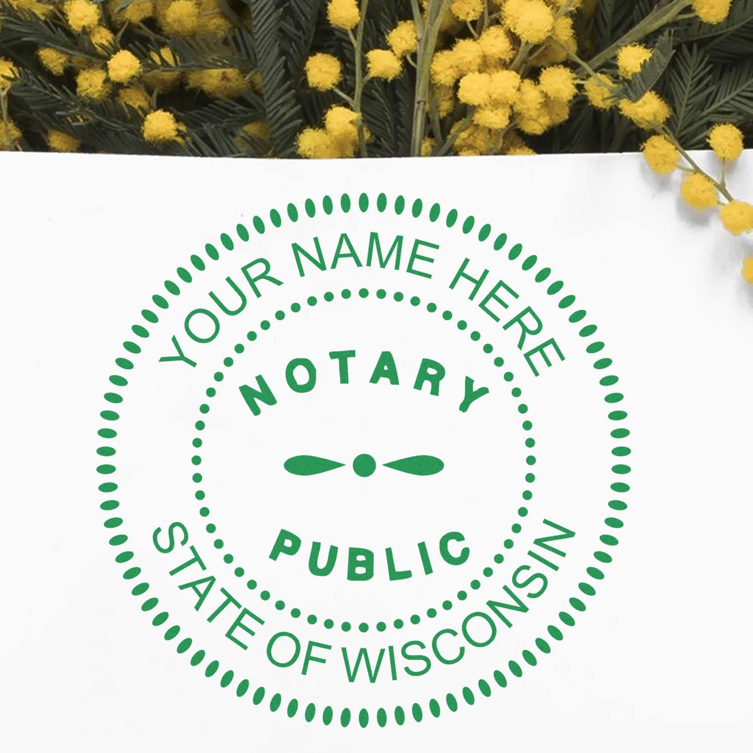 Self-Inking Notary Stamp for Wisconsin Notary Public - Durable, Quality, 1-5/8 Round Notary Stamp Wisconsin - Ideal for Official Documents, Certificates, and Legal Papers - New and Improved Design - Image 9