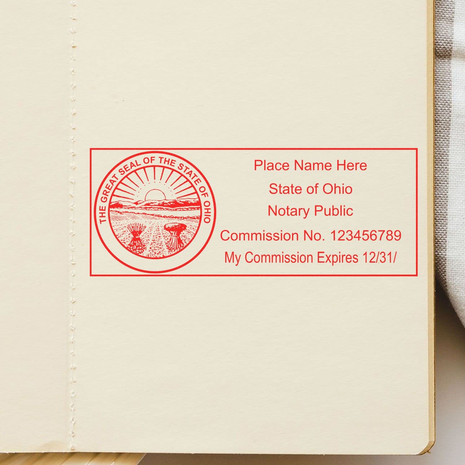Self Inking Ohio Notary Stamp, Notary Stamp Ohio, Rectangular Imprint, Sized 1" x 2-1/2", Up to 5,000 Impressions and Available in 11 Ink Colors, Easy Press and Print Stamping - Image 6