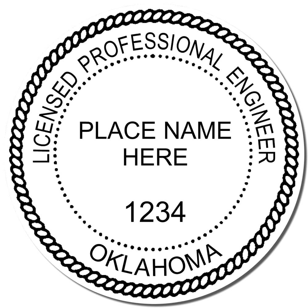 Self Inking Oklahoma PE Seal Stamp, Board Approved, Professional Engineering Seal Stamp for Oklahoma Engineer, Size 1-3/4", Press and Print Stamping, 11 Ink Colors - Image 3