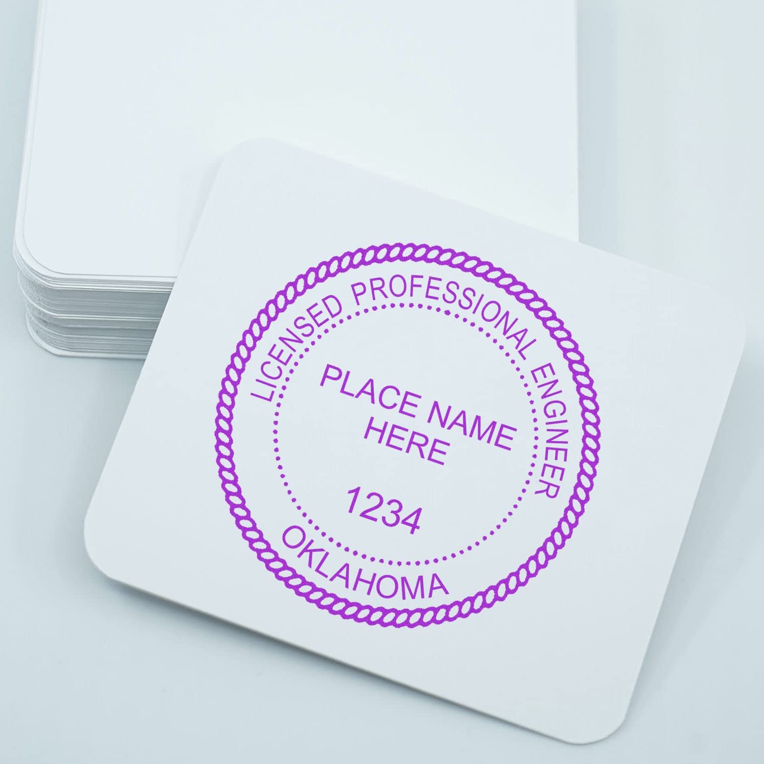Self Inking Oklahoma PE Seal Stamp, Board Approved, Professional Engineering Seal Stamp for Oklahoma Engineer, Size 1-3/4", Press and Print Stamping, 11 Ink Colors - Image 4