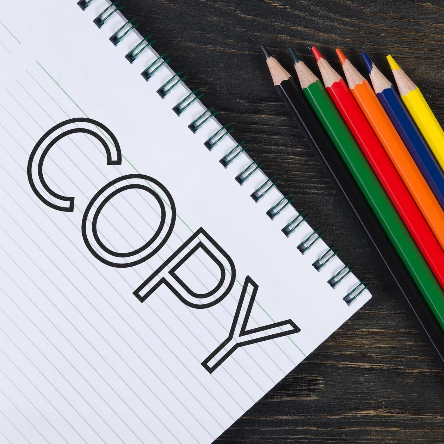 Self-Inking Outline Copy Stamp, Business Stamp, Up to 5K Impressions, Available in 11 Ink Colors, Reinkable, Easy Press and Print Stamping, Size Approx 1/2" x 1-1/2"