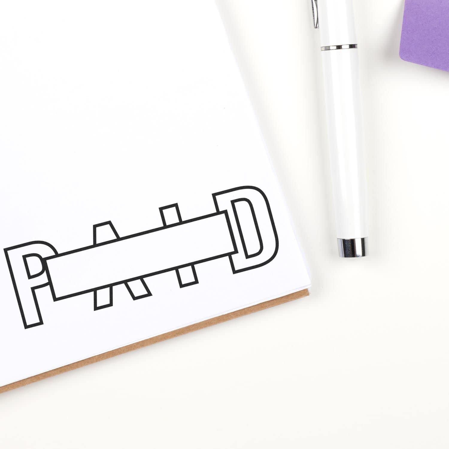 Self-Inking Outline Paid with Box Stamp, Business Supplies, Up to 5K Impressions, Available in 11 Ink Colors, Reinkable, Easy Press and Print Stamping, Size Approx 1/2" x 1-1/2"