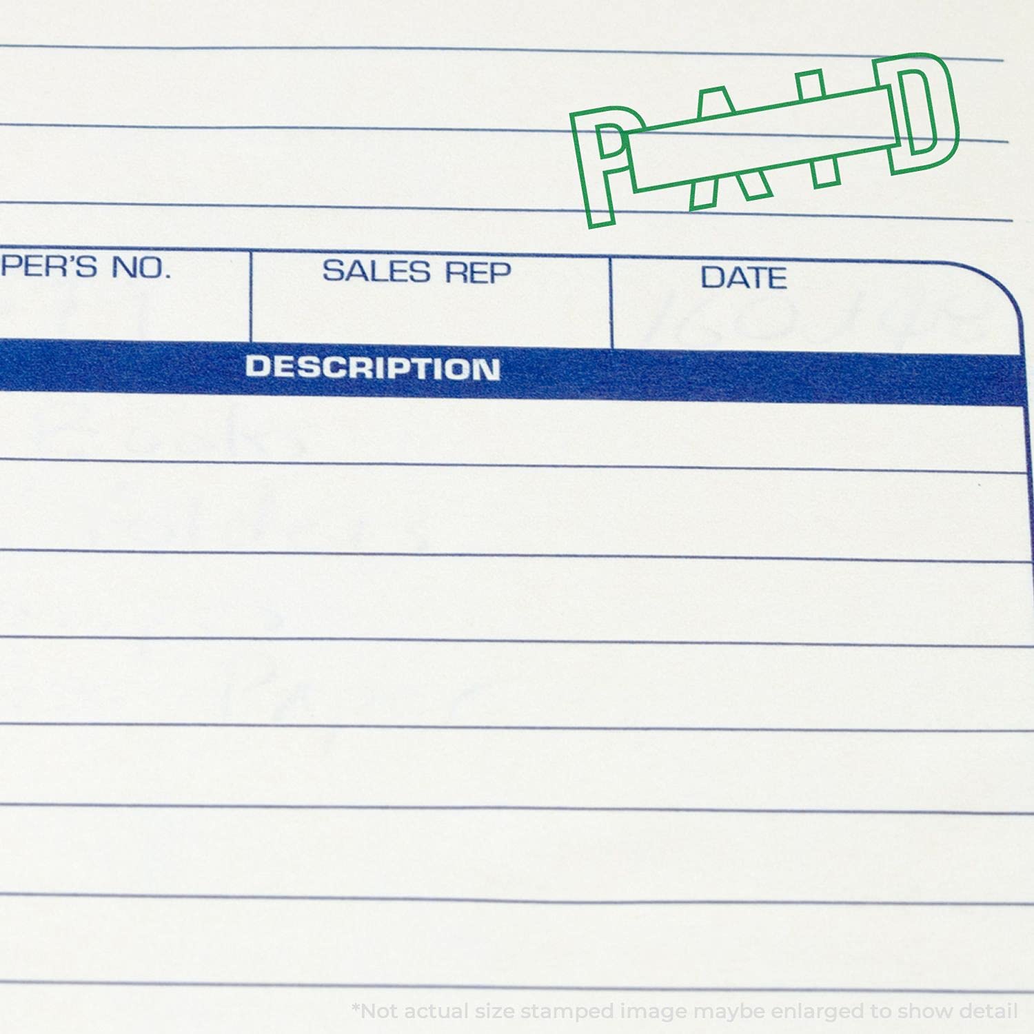 Self-Inking Outline Paid with Box Stamp, Business Supplies, Up to 5K Impressions, Available in 11 Ink Colors, Reinkable, Easy Press and Print Stamping, Size Approx 1/2" x 1-1/2" - Image 6