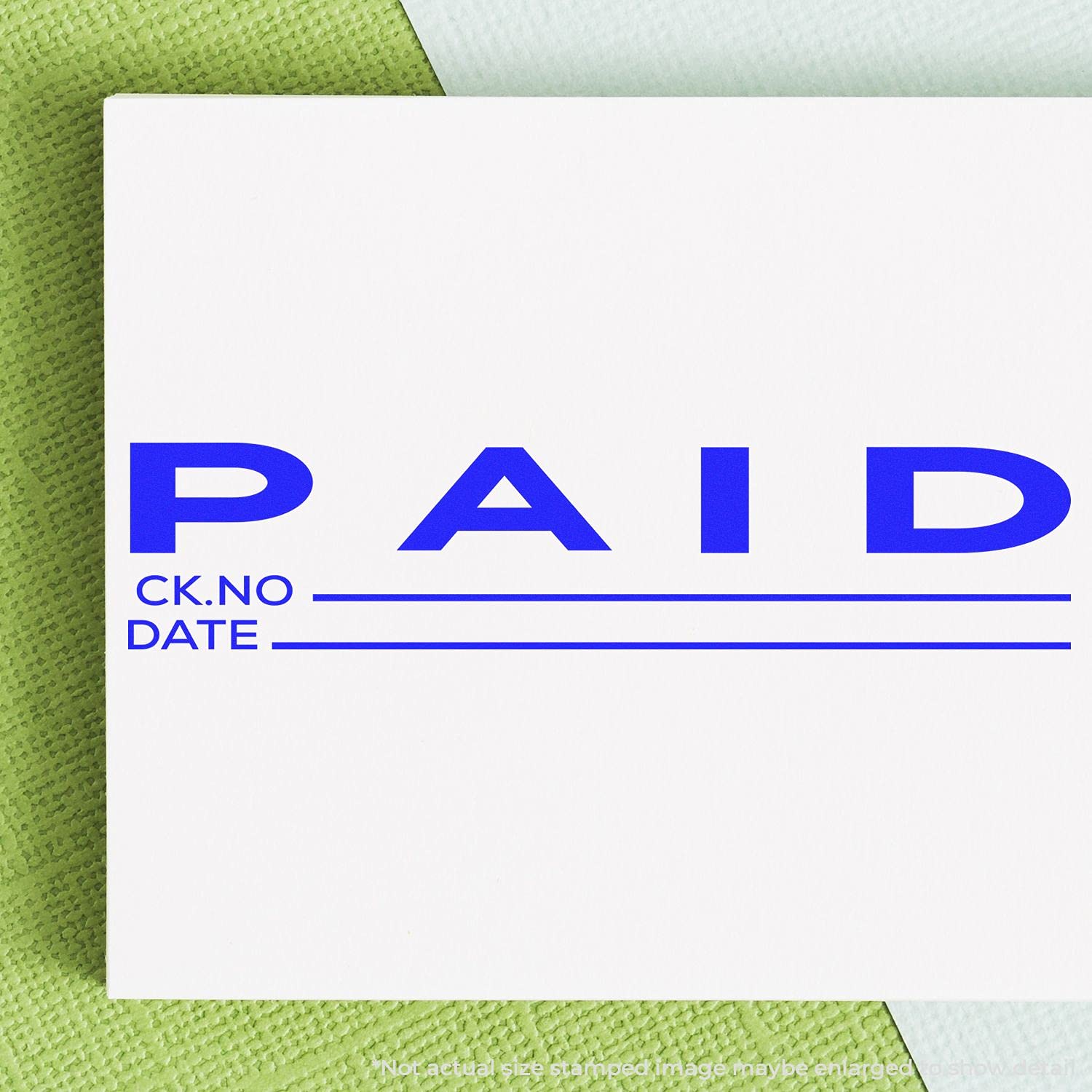 Self-Inking Paid with Ck No Stamp Stamp, Business Office Supplies, Up to 5K Impressions, Available in 11 Ink Colors, Reinkable, Easy Press and Print Stamping, Size Approx 1/2" x 1-1/2" - Image 3