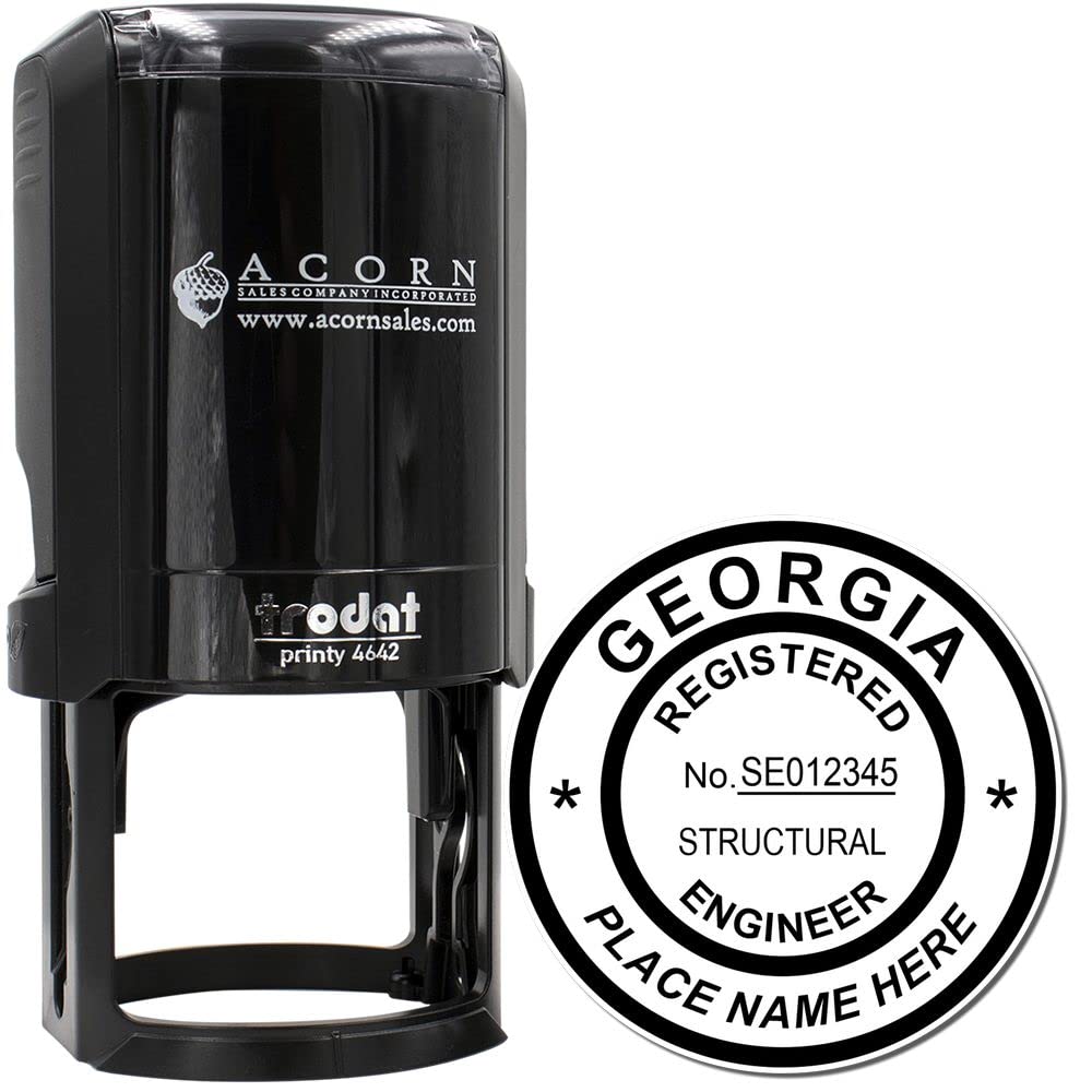 Self-Inking PE Stamp for Georgia Professional Structural Engineer, Georgia Structural Engineer Stamp, Size 1-5/8, PE Stamp Georgia Structural - Georgia Structural Engineering Professionals - Image 2