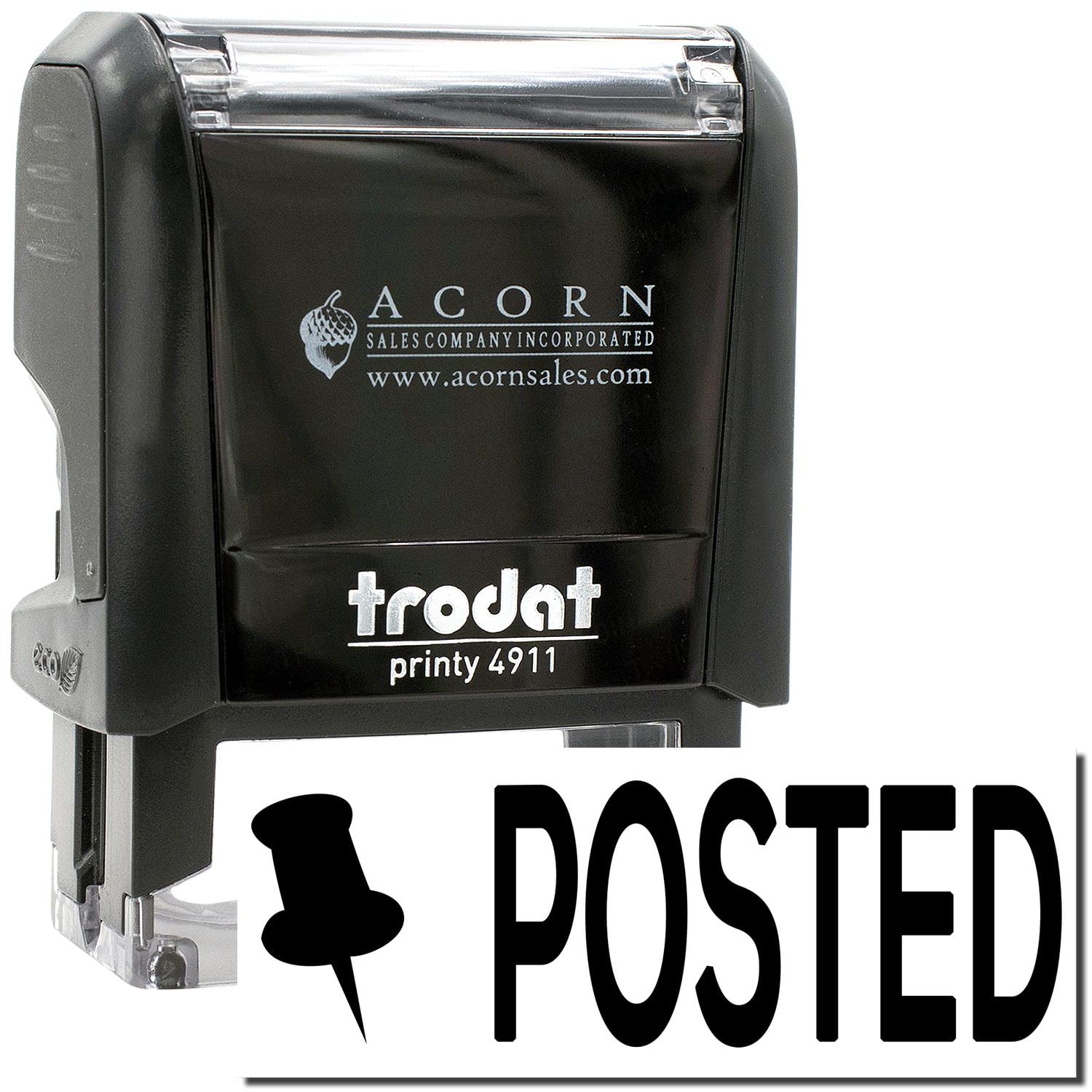 Self-Inking Posted with Thumbtack Stamp, Perfect for Letters, Up to 5K Impressions, Available in 11 Ink Colors, Reinkable, Easy Press and Print Stamping, Size Approx 1/2" x 1-1/2" - Image 2