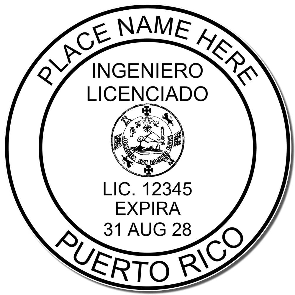 Self-Inking Puerto Rico Professional Engineer Stamp, PE Stamp Puerto Rico, 2" Size, Size, Ideal for Puerto Rico Professional Engineer, Puerto Rico Engineer Stamp Self-Inking - for Official Use - Image 4