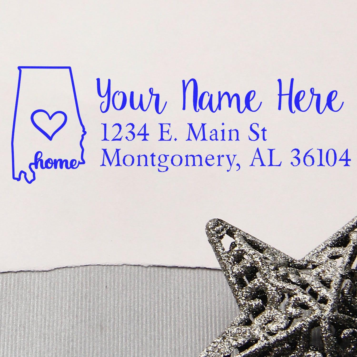 Self-Inking Rectangular Alabama State Love Address Stamp, Easy Press and Print Stamping, Simple to Use, Rectangular Design, Size 7/8" x 2-1/4" - Image 4