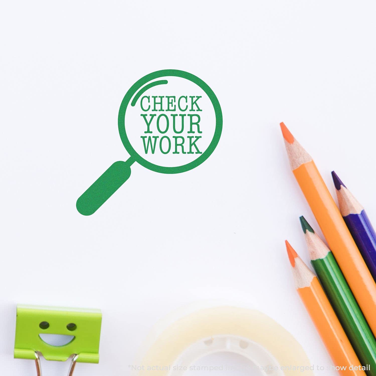 Self-Inking Round Check Your Work Stamp, Teacher Supplies, Up to 5K Impressions, Available in 11 Ink Colors, Reinkable, Easy Press and Print Stamping, Size Approx 7/8" Dia - Image 4