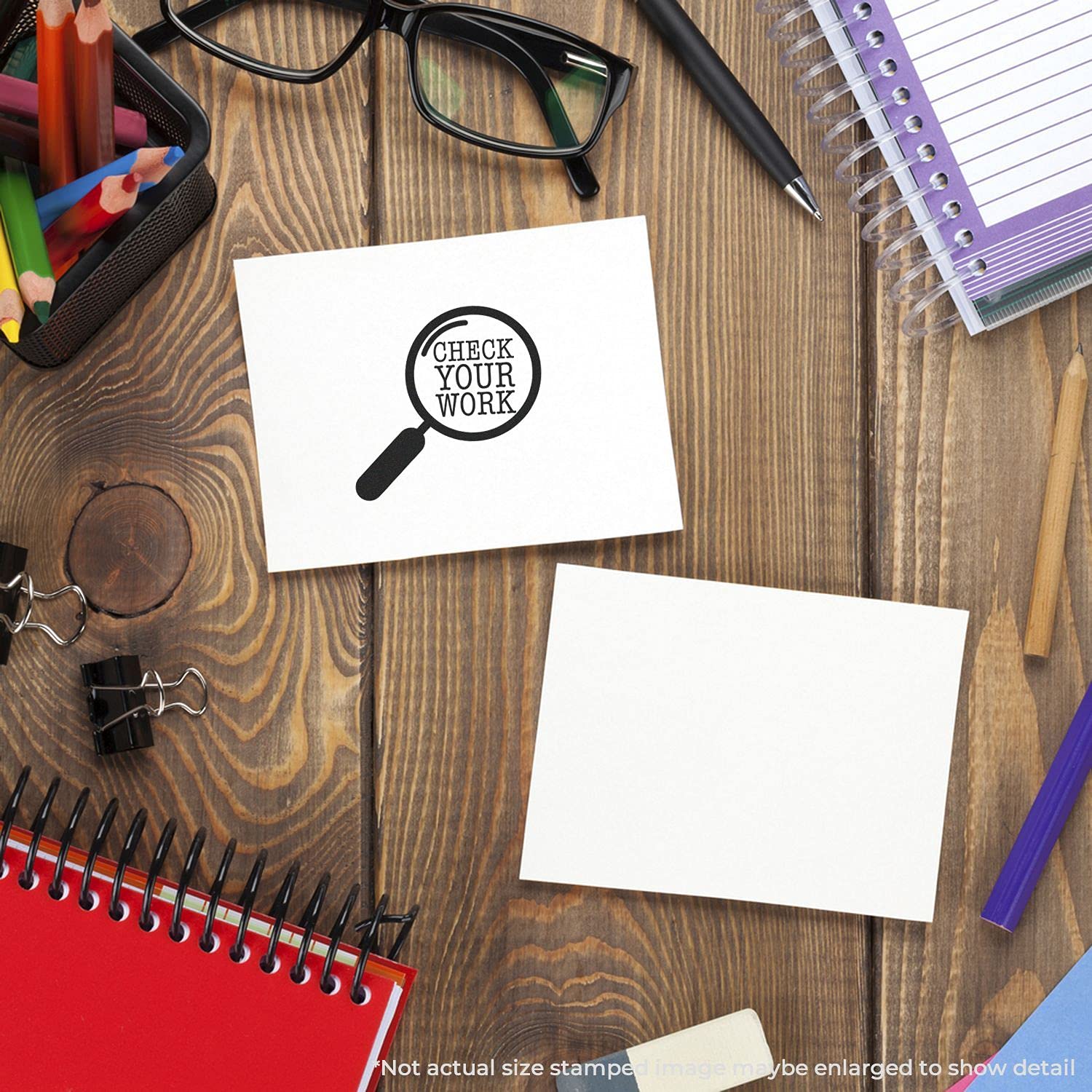 Self-Inking Round Check Your Work Stamp, Teacher Supplies, Up to 5K Impressions, Available in 11 Ink Colors, Reinkable, Easy Press and Print Stamping, Size Approx 7/8" Dia - Image 6