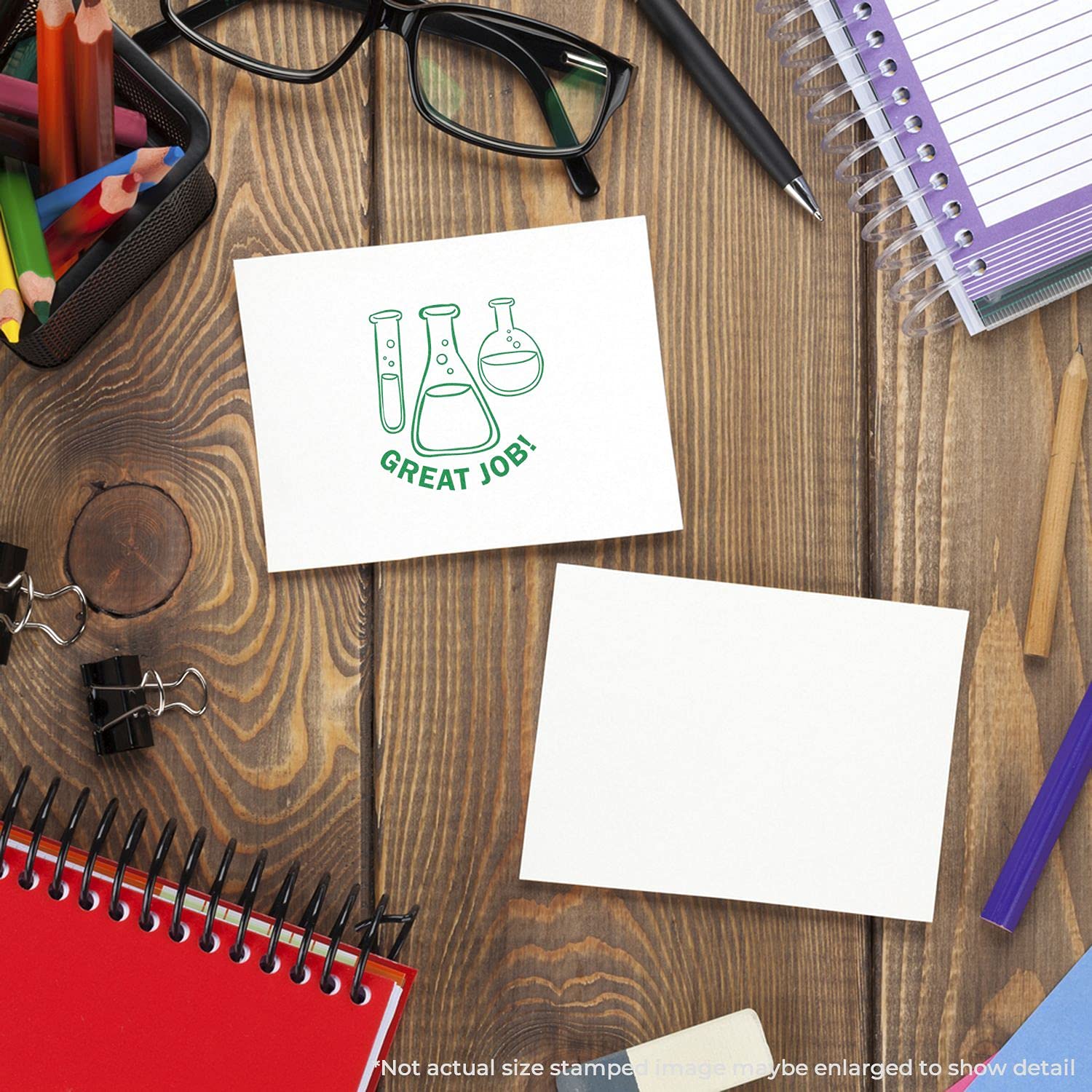 Self-Inking Round Chemistry Great Job Stamp, Teacher School Supplies, Up to 5K Impressions, Available in 11 Ink Colors, Reinkable, Easy Press and Print Stamping, Size Approx 7/8" Dia - Image 6