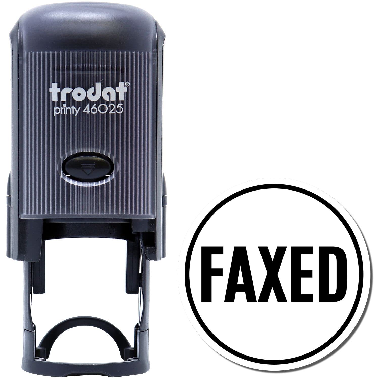 Self-Inking Round Faxed Stamp, Ink Stamps for Business, Up to 5K Impressions, Available in 11 Ink Colors, Reinkable, Easy Press and Print Stamping, Size Approx 7/8" Dia - Image 2