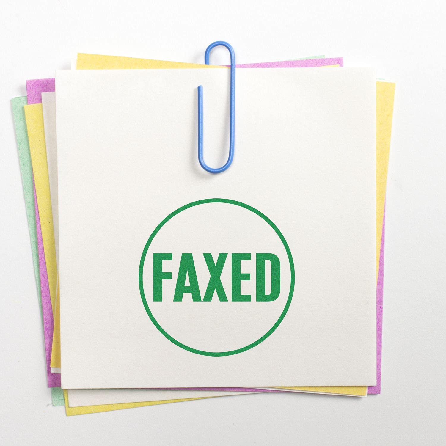 Self-Inking Round Faxed Stamp, Ink Stamps for Business, Up to 5K Impressions, Available in 11 Ink Colors, Reinkable, Easy Press and Print Stamping, Size Approx 7/8" Dia - Image 6