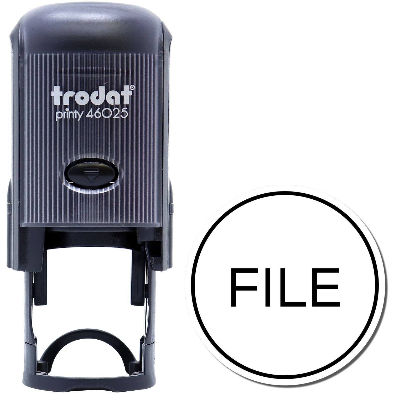 Self-Inking Round File Stamp, Perfect for Business Owner, Up to 5K Impressions, Available in 11 Ink Colors, Reinkable, Easy Press and Print Stamping, Size Approx 7/8" Dia - Image 2