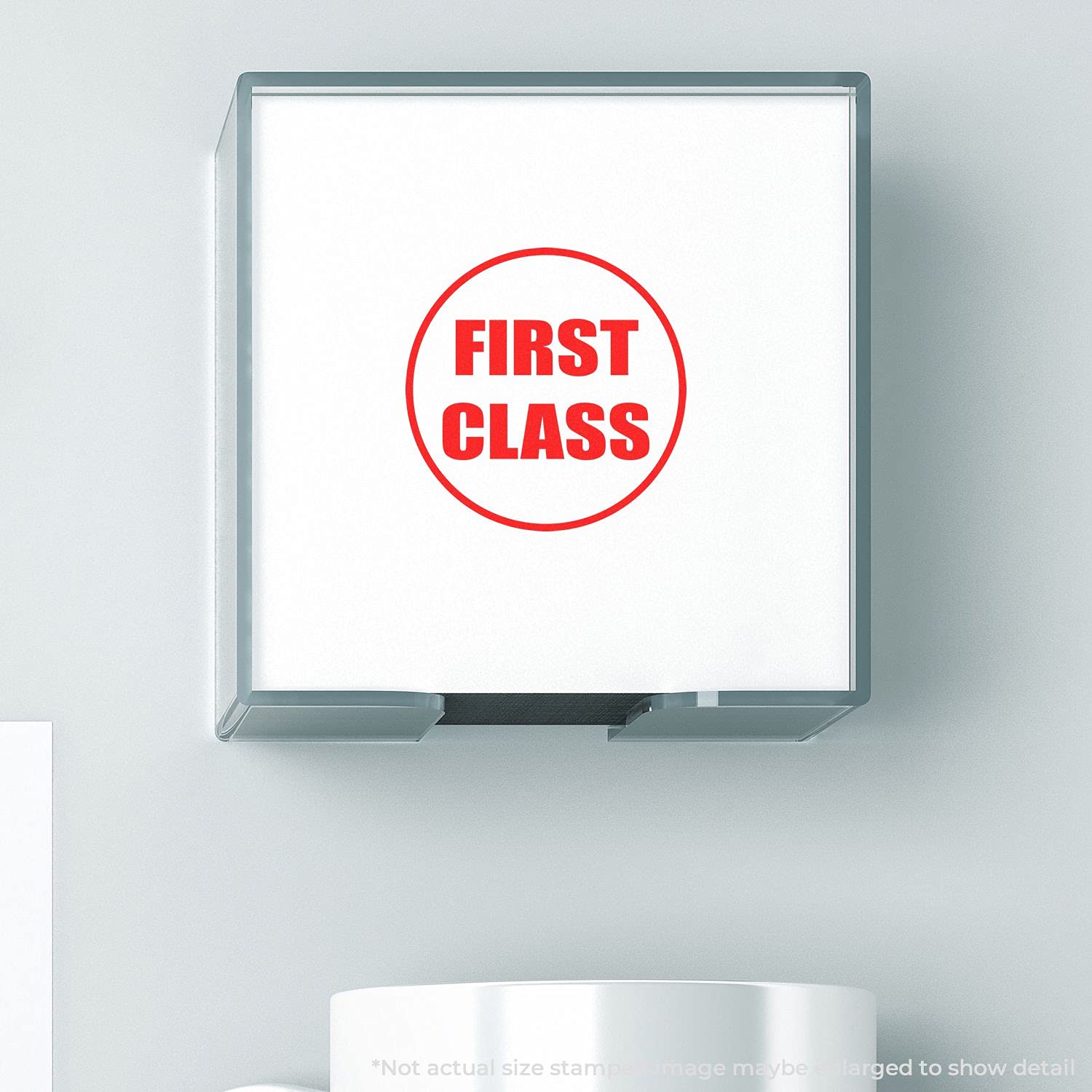 Self-Inking Round First Class Stamp, New Business Supplies, Up to 5K Impressions, Available in 11 Ink Colors, Reinkable, Easy Press and Print Stamping, Size Approx 7/8" Dia - Image 3
