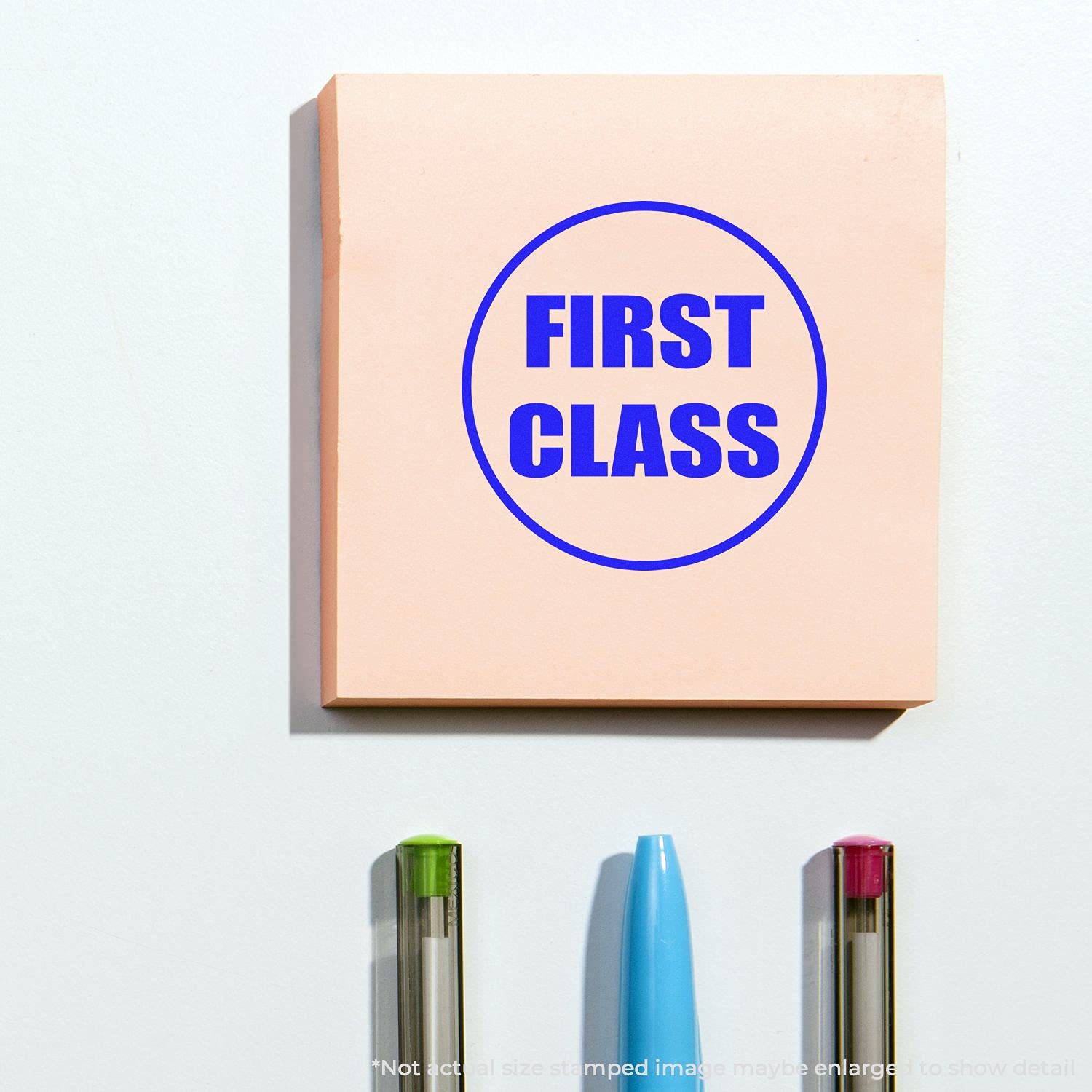 Self-Inking Round First Class Stamp, New Business Supplies, Up to 5K Impressions, Available in 11 Ink Colors, Reinkable, Easy Press and Print Stamping, Size Approx 7/8" Dia - Image 6