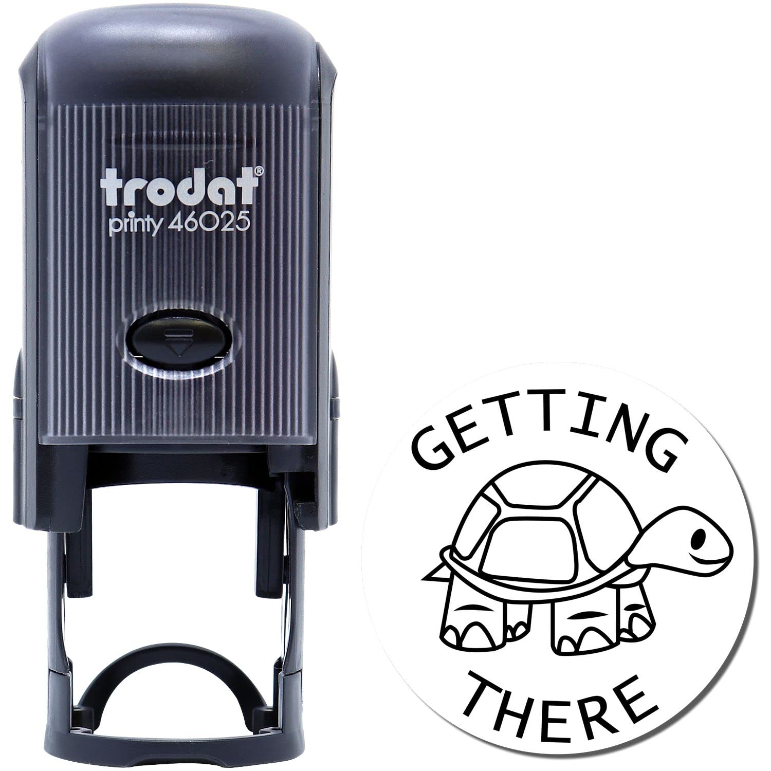 Self-Inking Round Getting There Stamp, Stamps for Teachers, Up to 5K Impressions, Available in 11 Ink Colors, Reinkable, Easy Press and Print Stamping, Size Approx 7/8" Dia - Image 2