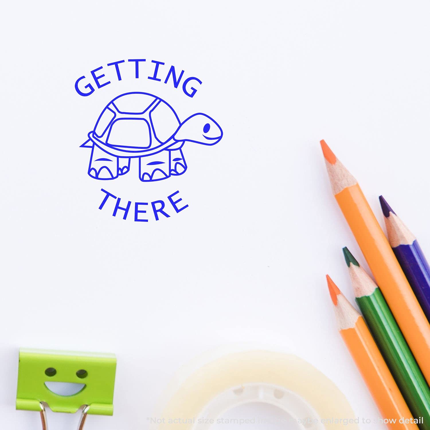 Self-Inking Round Getting There Stamp, Stamps for Teachers, Up to 5K Impressions, Available in 11 Ink Colors, Reinkable, Easy Press and Print Stamping, Size Approx 7/8" Dia - Image 6