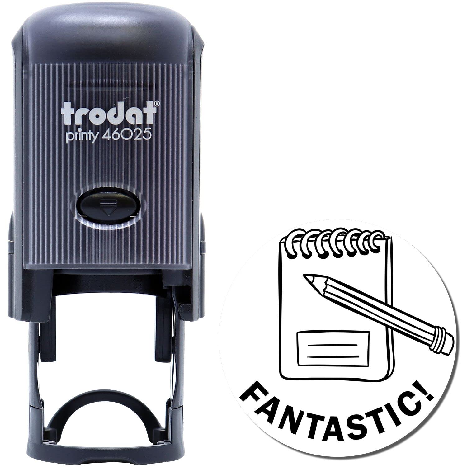 Self-Inking Round Great Job Stamp, Teacher Office Supplies, Up to 5K Impressions, Available in 11 Ink Colors, Reinkable, Easy Press and Print Stamping, Size Approx 7/8" Dia - Image 2