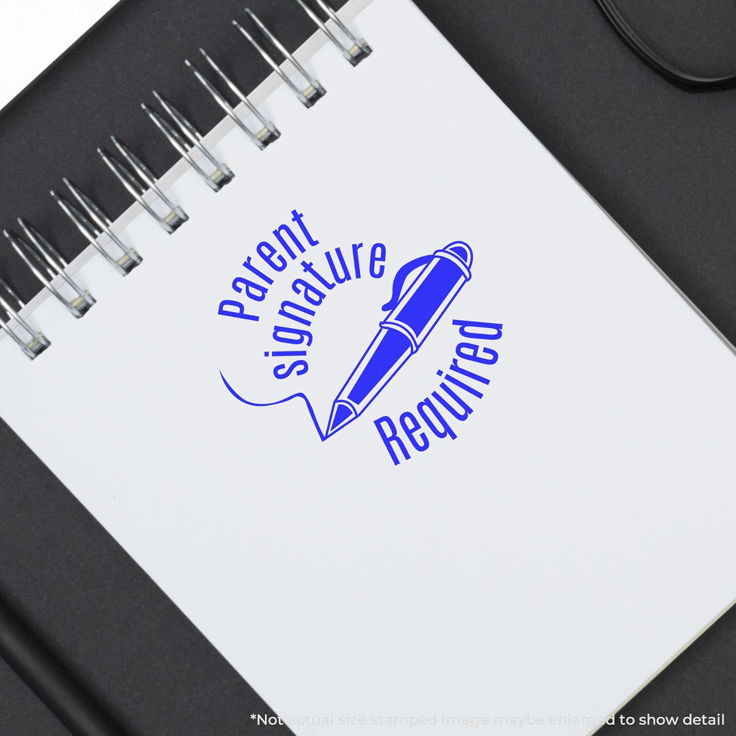 Self-Inking Round Parent Signature Required Stamp, Self Inking Stamps for Teachers, Available in 11 Ink Colors, Reinkable, Easy Press and Print Stamping, Size Approx 7/8" Dia - Image 3