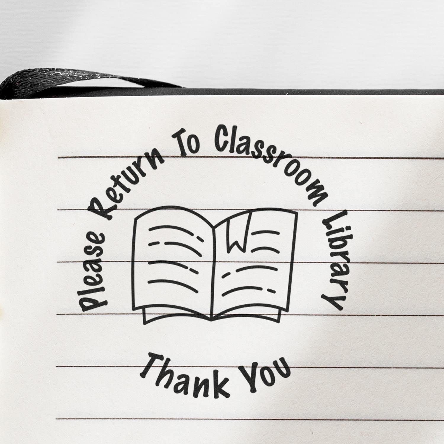 Self-Inking Round Please Return to Classroom Library Stamp, Office Desk Supplies, Up to 5K Impressions, Available in 11 Ink Colors, Reinkable, Easy Press and Print Stamping, Size Approx 7/8" Dia