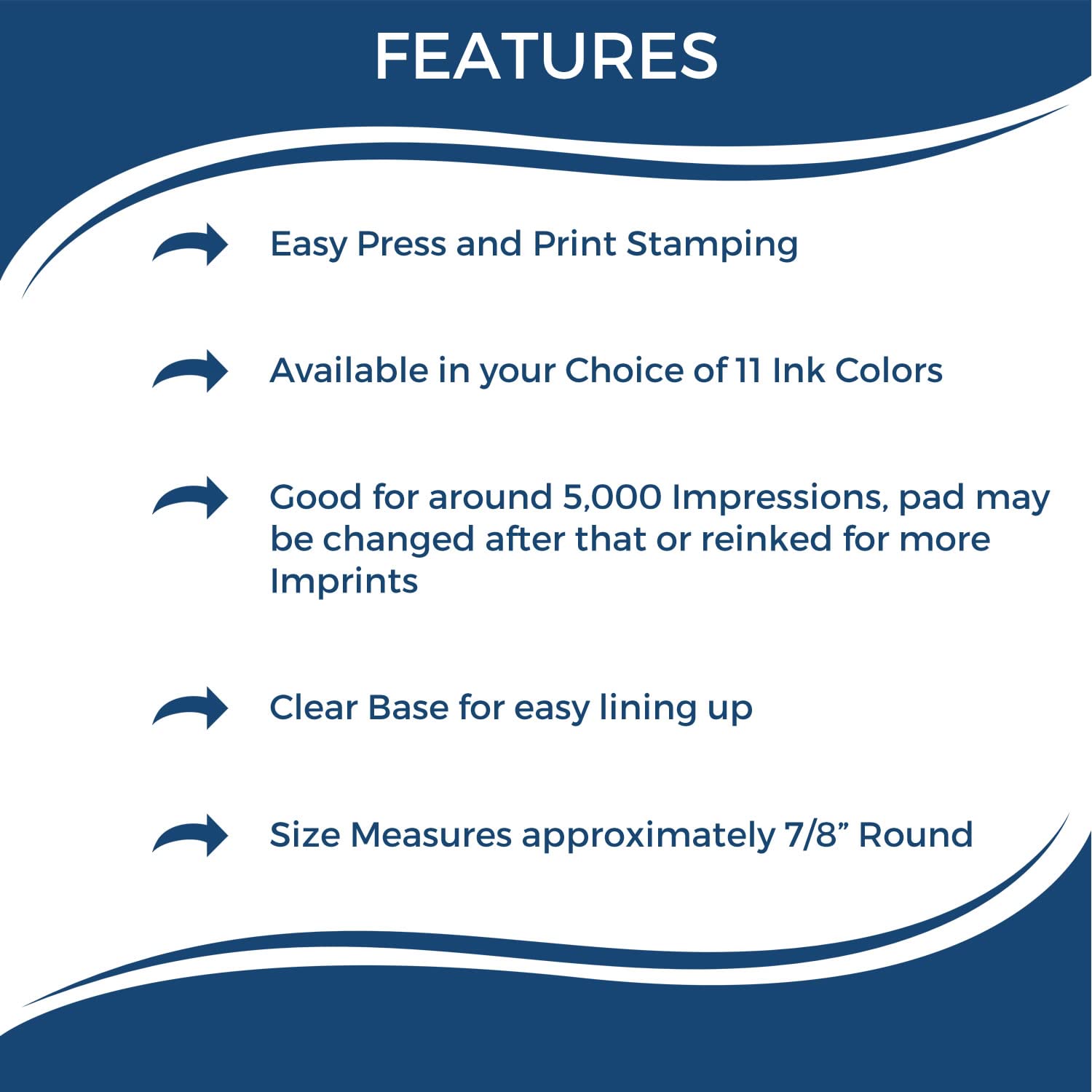 Self-Inking Round Please Return to Classroom Library Stamp, Office Desk Supplies, Up to 5K Impressions, Available in 11 Ink Colors, Reinkable, Easy Press and Print Stamping, Size Approx 7/8" Dia - Image 5