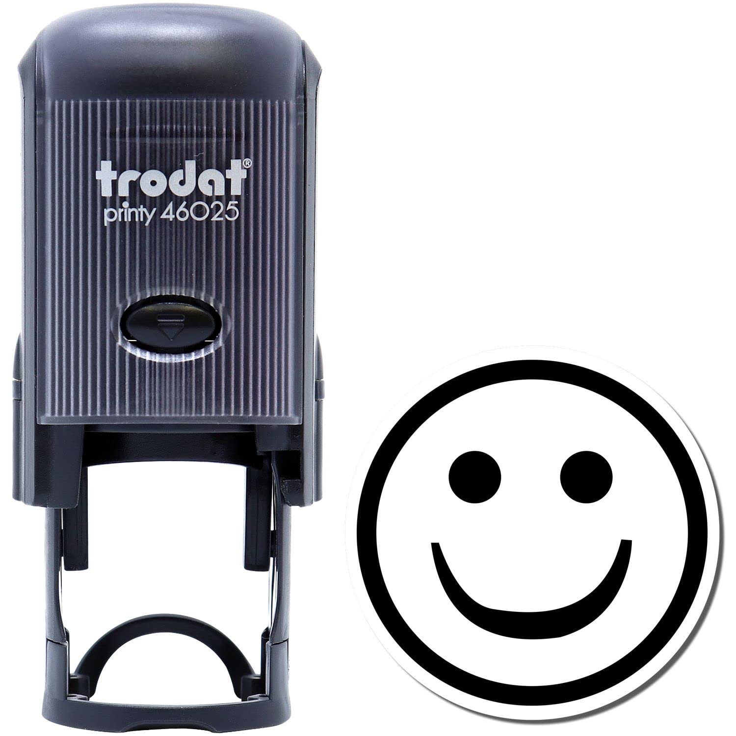 Self-Inking Round Smiley Stamp, Business Supplies, Up to 5K Impressions, Available in 11 Ink Colors, Reinkable, Easy Press and Print Stamping, Size Approx 7/8" Dia - Image 2