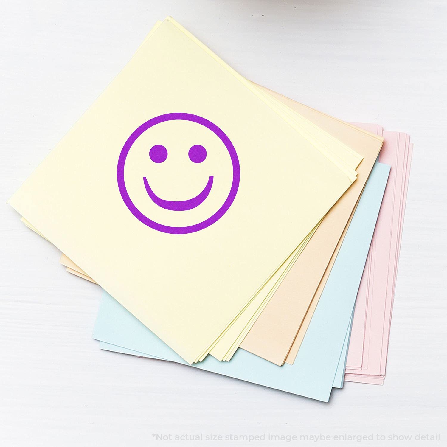 Self-Inking Round Smiley Stamp, Business Supplies, Up to 5K Impressions, Available in 11 Ink Colors, Reinkable, Easy Press and Print Stamping, Size Approx 7/8" Dia - Image 3