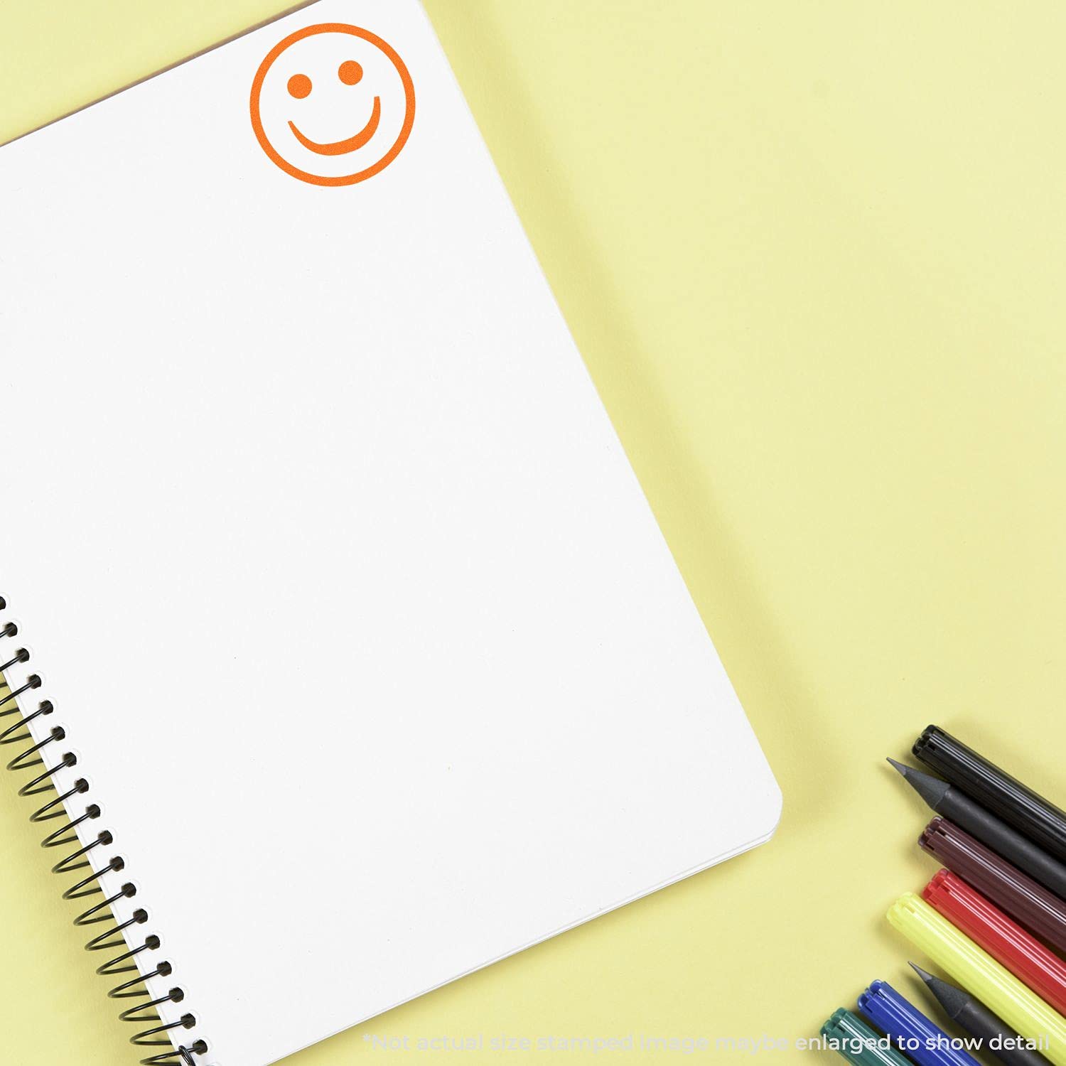 Self-Inking Round Smiley Stamp, Business Supplies, Up to 5K Impressions, Available in 11 Ink Colors, Reinkable, Easy Press and Print Stamping, Size Approx 7/8" Dia - Image 6