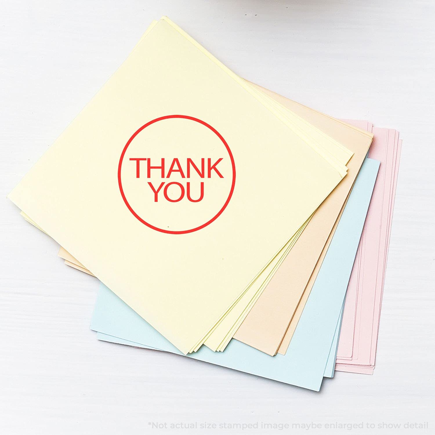 Self-Inking Round Thank You Stamp, Desk School Supplies, Up to 5K Impressions, Available in 11 Ink Colors, Reinkable, Easy Press and Print Stamping, Size Approx 7/8" Dia - Image 3