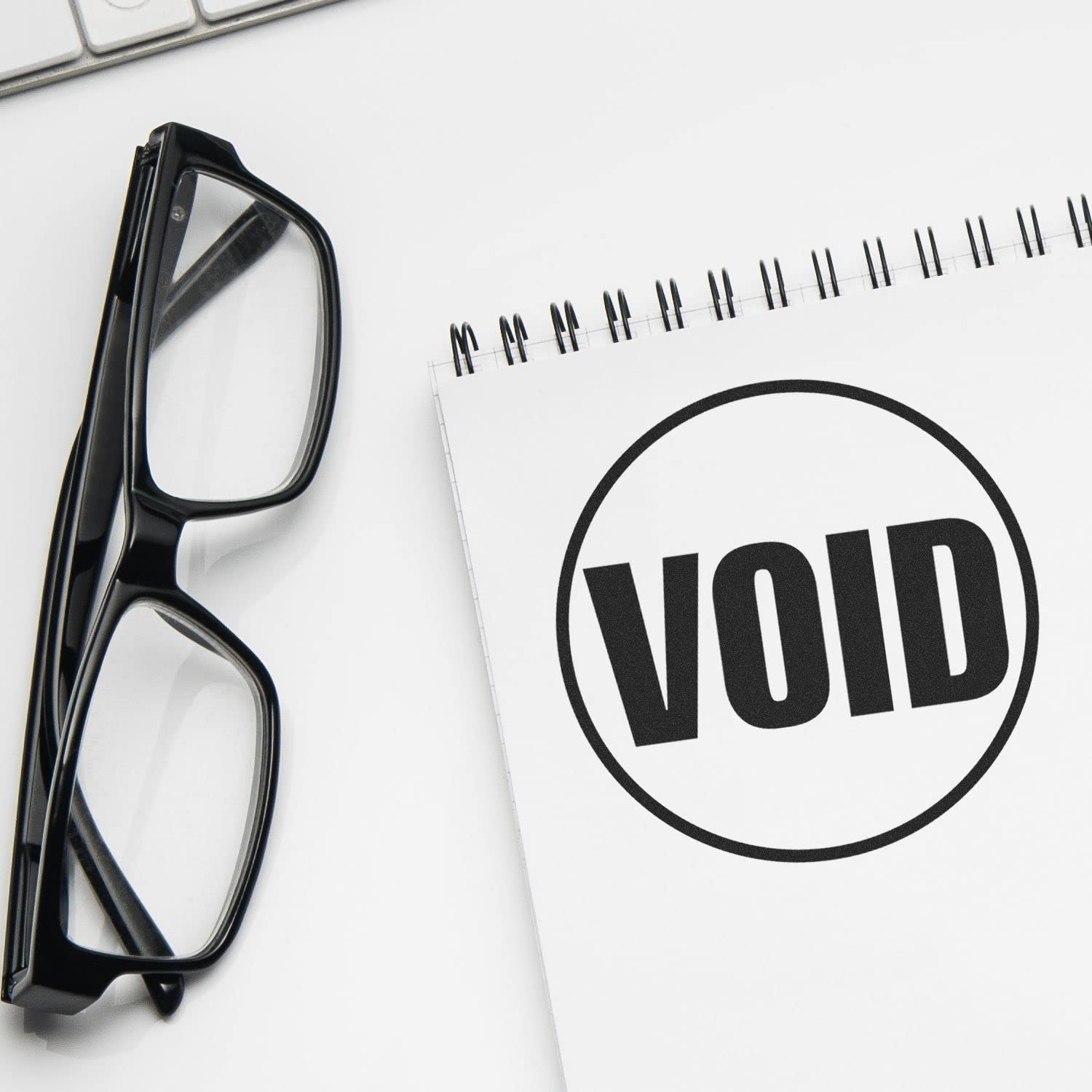 Self-Inking Round Void Stamp, Business Stamps, Up to 5K Impressions, Available in 11 Ink Colors, Reinkable, Easy Press and Print Stamping, Size Approx 7/8" Dia