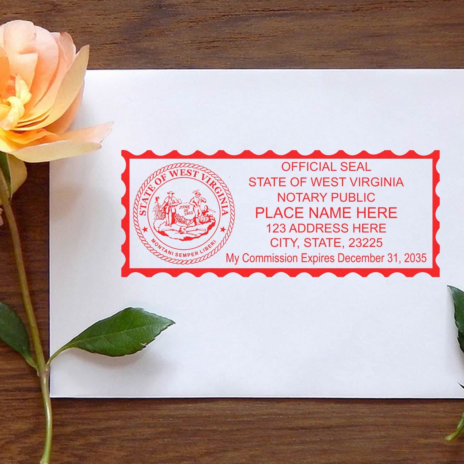 Self Inking West Virginia Notary Stamp, Notary Stamp West Virginia, Rectangular Imprint, Sized 7/8" x 2-1/2", Up to 5,000 Impressions and Available in 11 Ink Colors, Easy Press and Print Stamping - Image 6