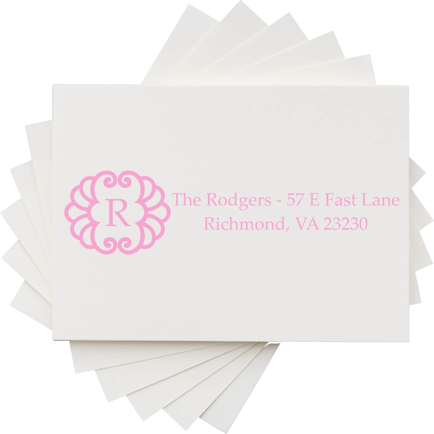 Shell Initial Address Rubber Stamp, Customized Family Return Address Stamp, Wedding Gift, Made in USA, Requires Separate Stamp Pad, Sharp Quality Laser Engraved Stamping Dies, Size 7/8" x 2-1/4" - Image 5