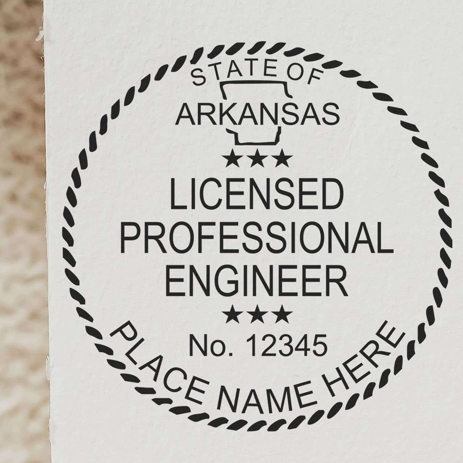 Slim 1-5/8 Arkansas Engineering Stamp - Essential Professional Engineer Stamp Arkansas, Ideal for Arkansas Professional Engineers, Arkansas PE Stamp, Pre-Inked Arkansas AR Engineer Stamp