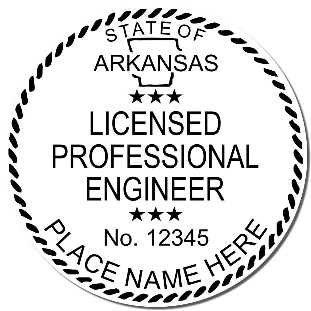 Slim 1-5/8 Arkansas Engineering Stamp - Essential Professional Engineer Stamp Arkansas, Ideal for Arkansas Professional Engineers, Arkansas PE Stamp, Pre-Inked Arkansas AR Engineer Stamp - Image 4