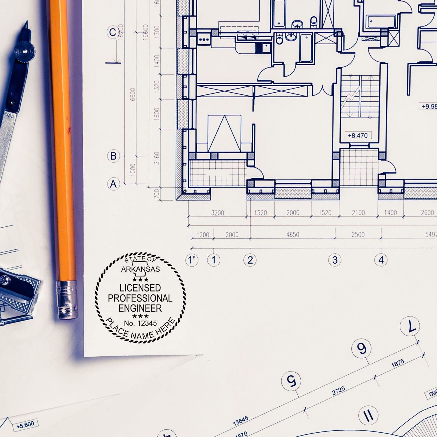 Slim 1-5/8 Arkansas Engineering Stamp - Essential Professional Engineer Stamp Arkansas, Ideal for Arkansas Professional Engineers, Arkansas PE Stamp, Pre-Inked Arkansas AR Engineer Stamp - Image 7