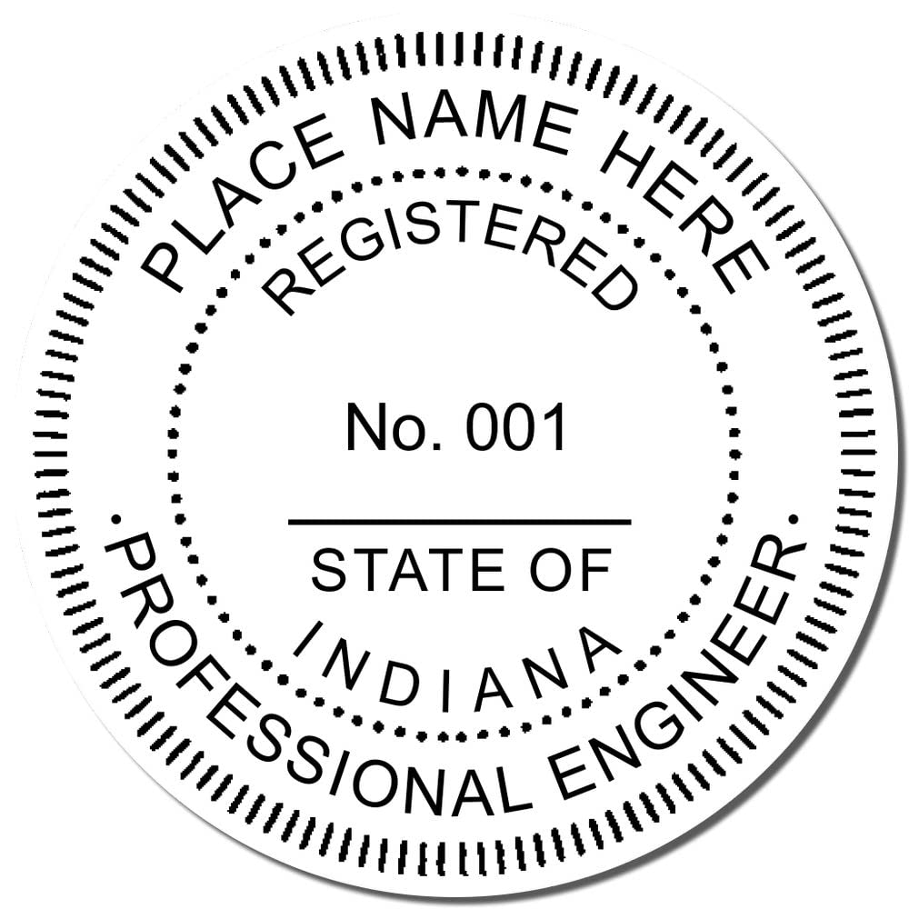 Slim 1-5/8 Indiana Professional Engineer Seal - Essential Indiana Engineering Stamp, Professional Engineer Stamp Indiana for Indiana Professional Engineers - in Professional Seal and Stamps - Image 4