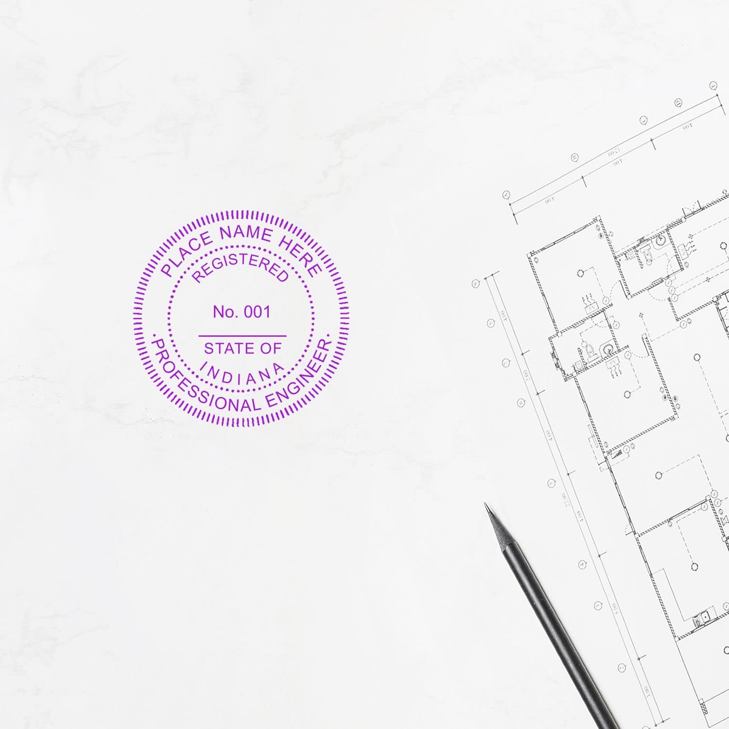 Slim 1-5/8 Indiana Professional Engineer Seal - Essential Indiana Engineering Stamp, Professional Engineer Stamp Indiana for Indiana Professional Engineers - in Professional Seal and Stamps - Image 7