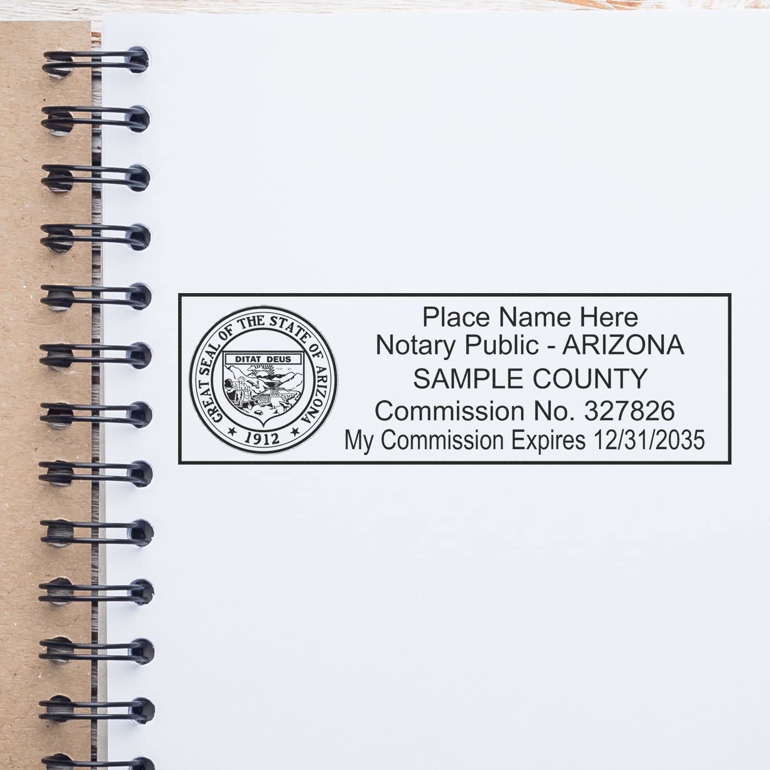 Slim Arizona State Seal Notary Stamp, AZ Notary Stamp, Slim Design, Easy to Carry and Portable,Rectangular Imprint, Impression Size 7/8" x 2-1/4"