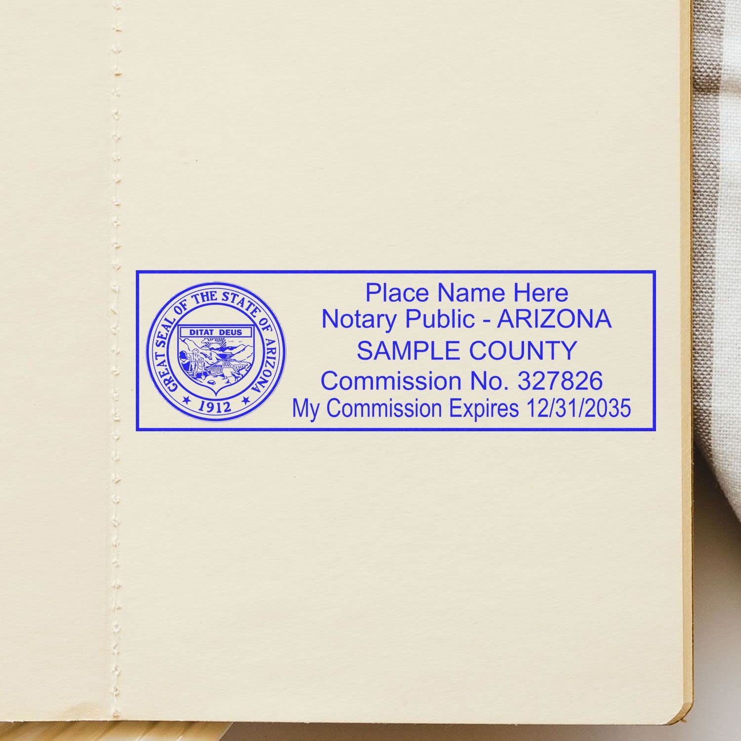 Slim Arizona State Seal Notary Stamp, AZ Notary Stamp, Slim Design, Easy to Carry and Portable,Rectangular Imprint, Impression Size 7/8" x 2-1/4" - Image 4