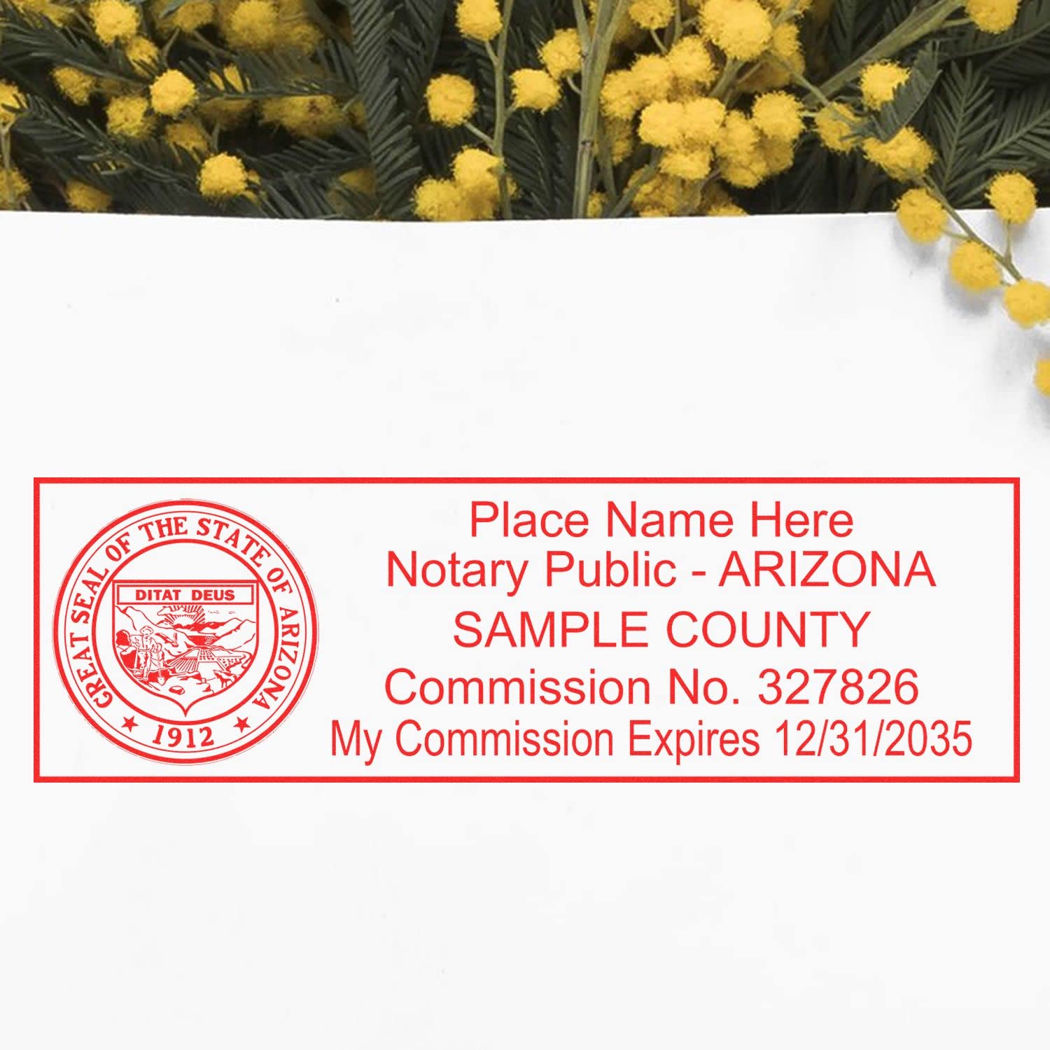 Slim Arizona State Seal Notary Stamp, AZ Notary Stamp, Slim Design, Easy to Carry and Portable,Rectangular Imprint, Impression Size 7/8" x 2-1/4" - Image 6