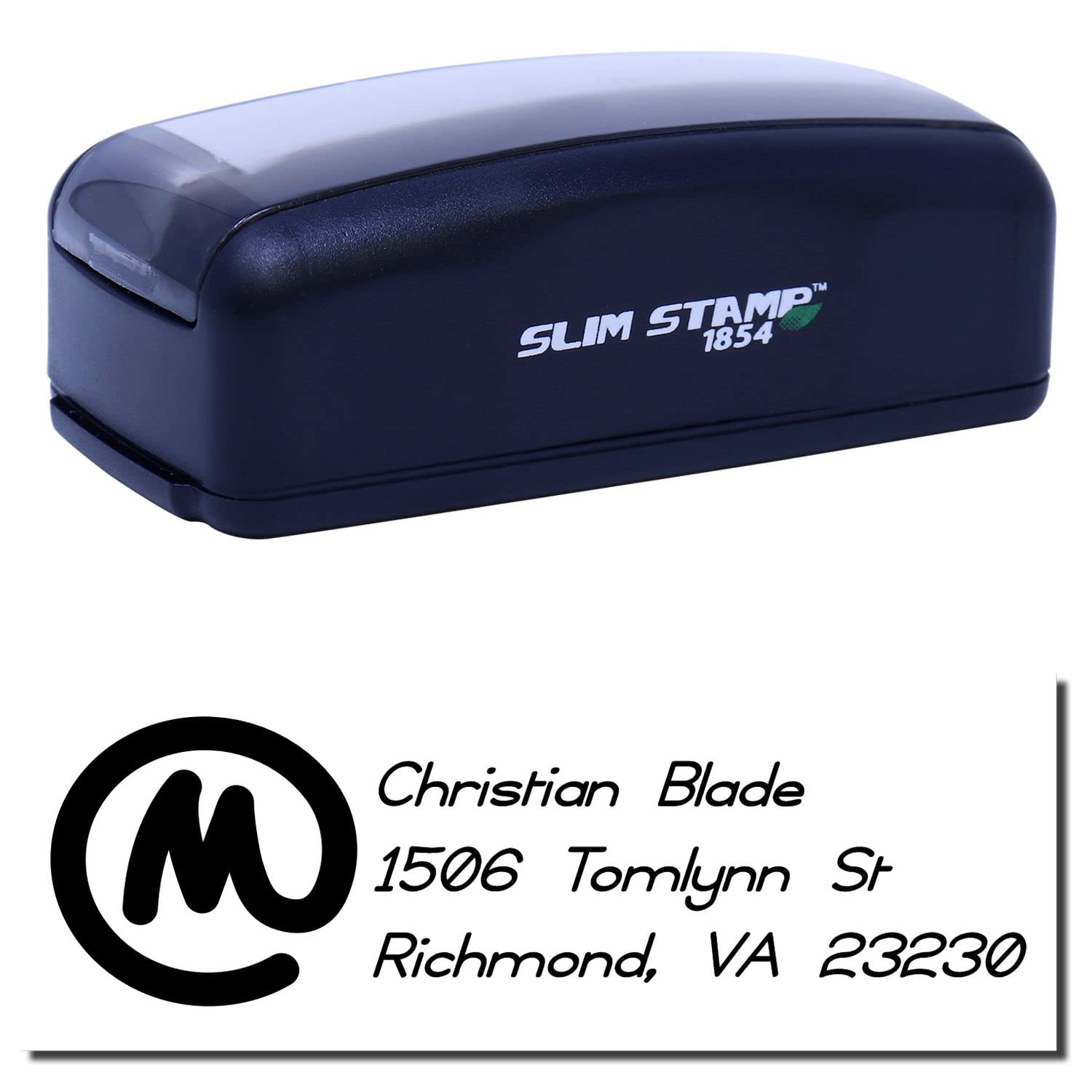 Slim Copyright Initial Address Stamp, Custom Made Christmas Address Stamp, Great Graduation Gift, Portable, Slim Design, 5 Exciting Ink Colors, Impression 7/8" x 2-1/4", Up to 25K Impressions - Image 2