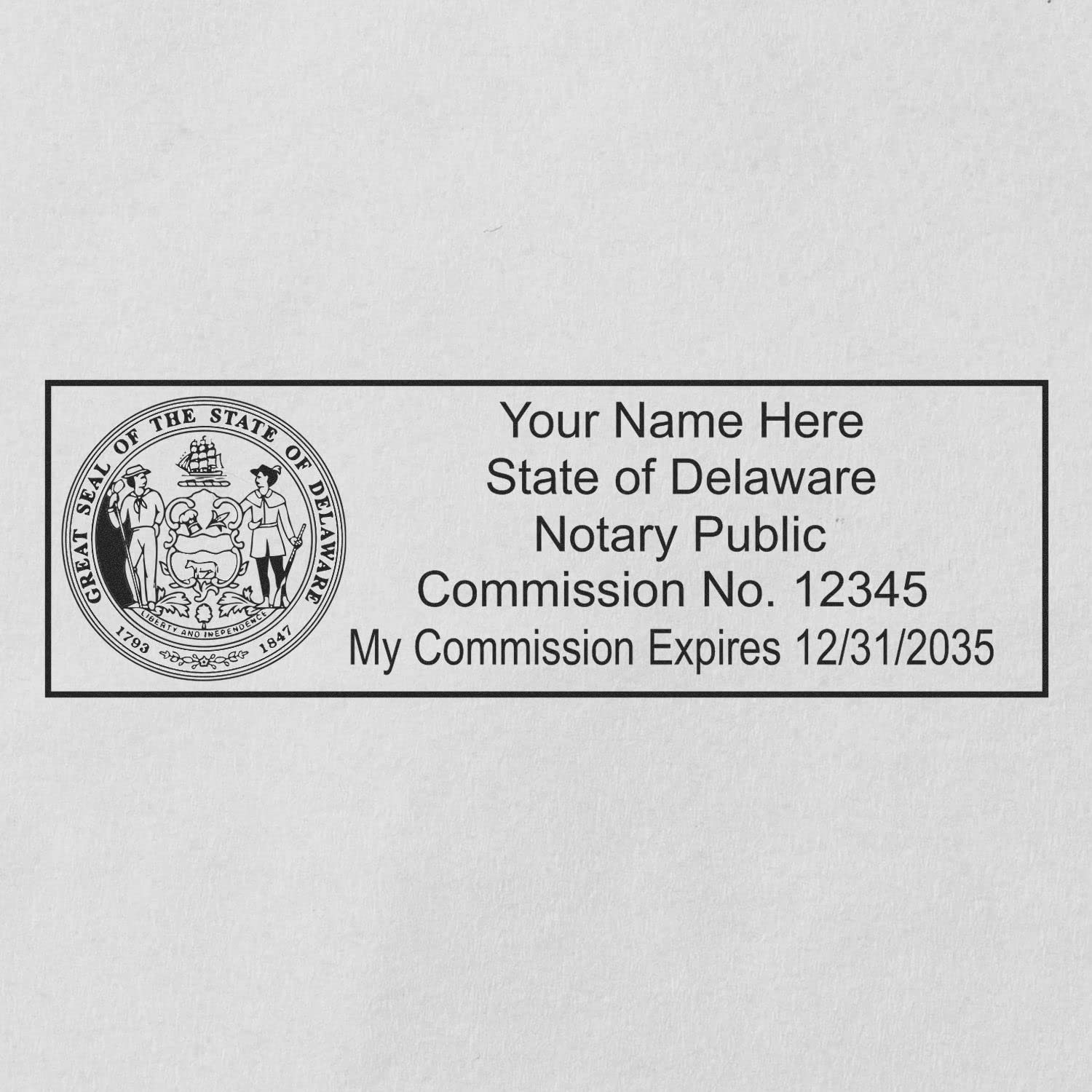 Self Inking Delaware Notary Stamp, Notary Stamp Delaware, Rectangular Imprint, Sized 7/8" x 2-1/4", Up to 5,000 Impressions, Easy Press and Print Stamping - Image 4
