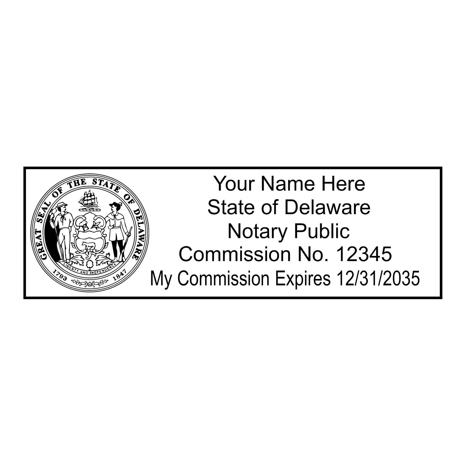 Self Inking Delaware Notary Stamp, Notary Stamp Delaware, Rectangular Imprint, Sized 7/8" x 2-1/4", Up to 5,000 Impressions, Easy Press and Print Stamping - Image 8