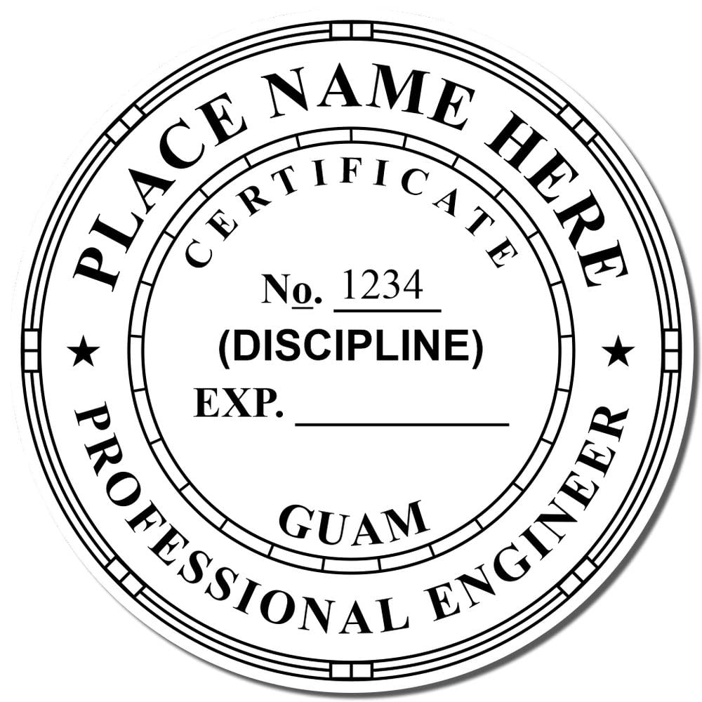 Slim Guam PE Seal Stamp - Ideal for Guam Professional Engineers, 1-1/2 Size, Professional Engineer Stamp Guam, Essential Guam Engineering Stamp, Guam GU Engineer Seal, Guam GU PE Seal Stamp - Image 4