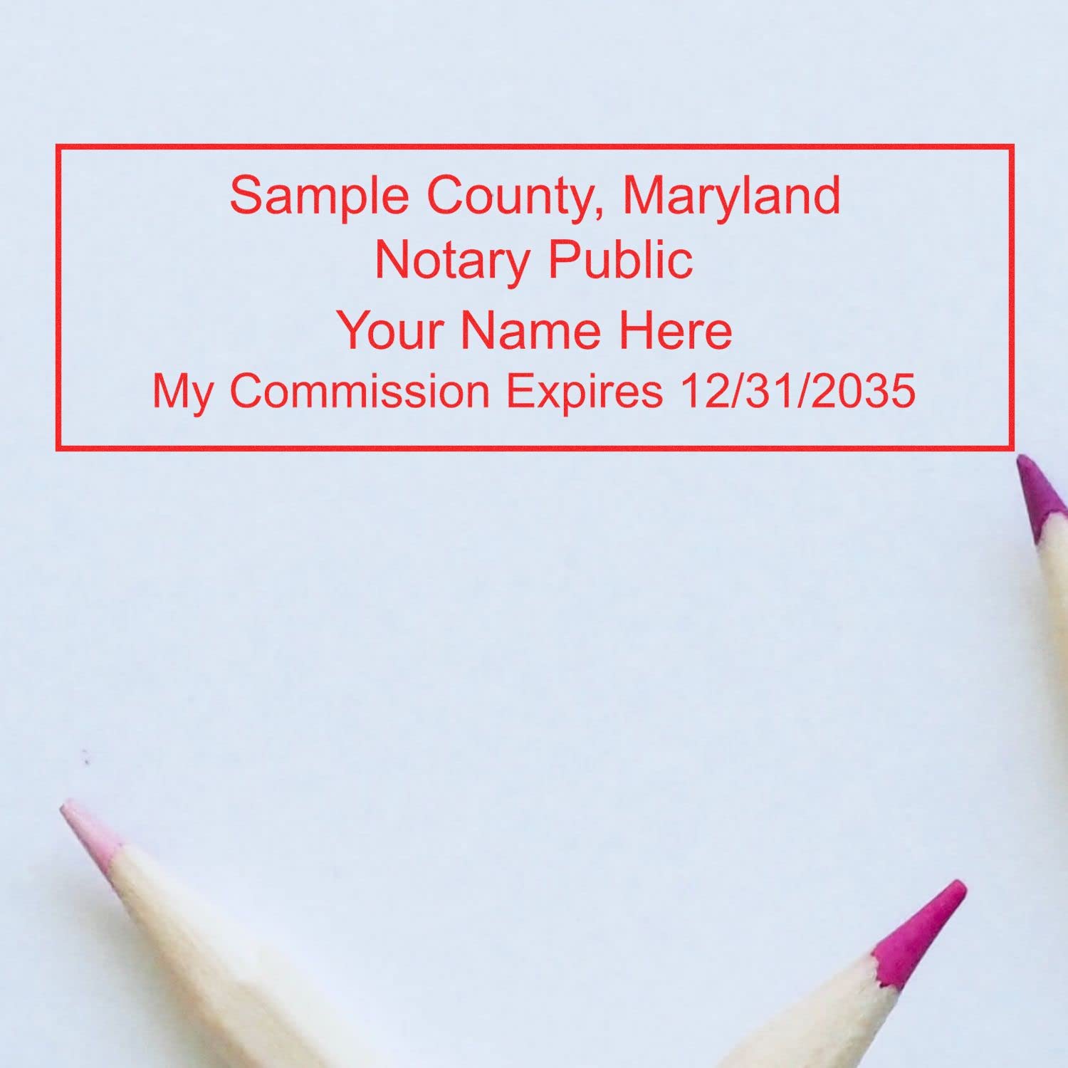 Slim Maryland Rectangular Notary Stamp, MD Notary Stamp, Slim Design, Easy to Carry and Portable,Rectangular Imprint, Impression Size 7/8" x 2-1/4" - Image 6