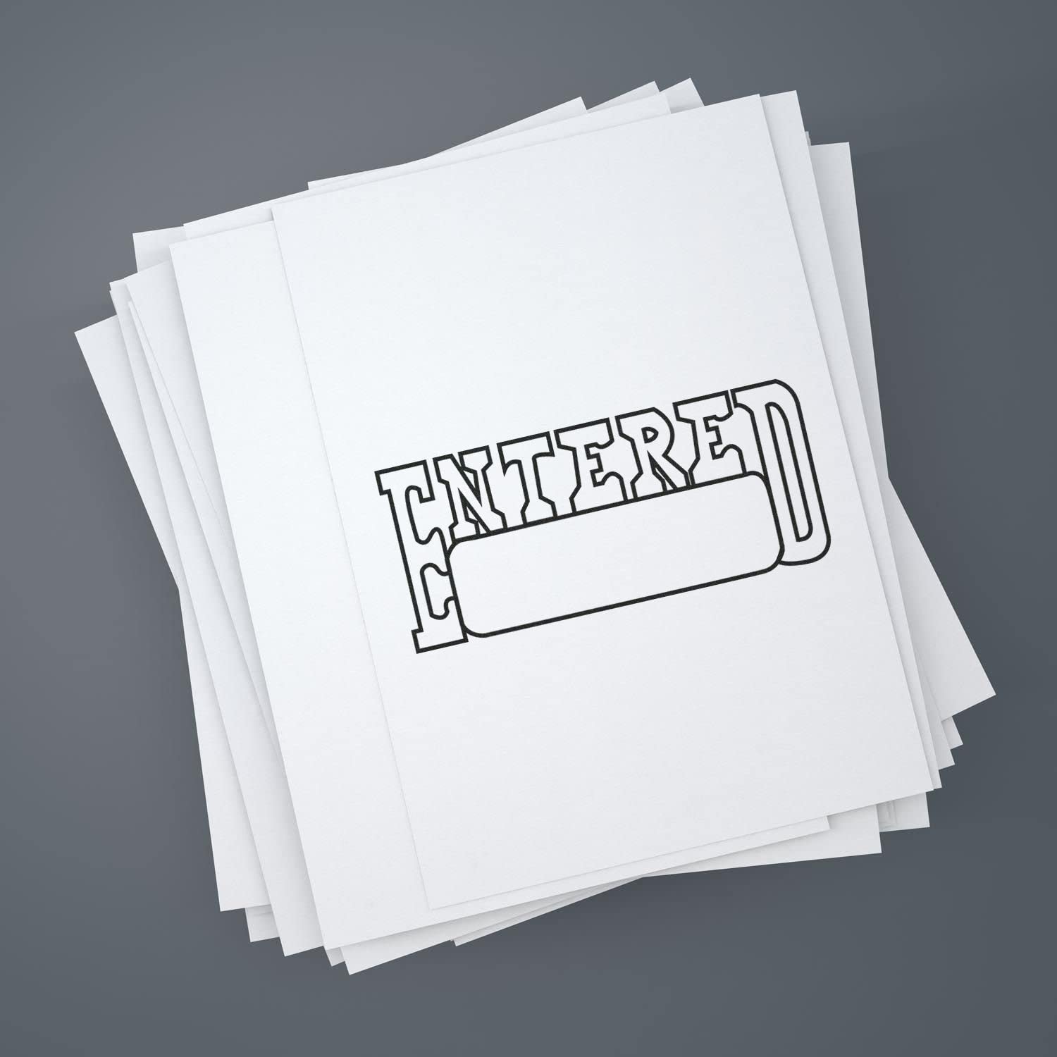 Slim Pre-Inked Entered with Date Box Stamp, Perfect for Physicians, Slim Design, Portable, Easy to Carry, Size Approx 1/2" x 1-1/2", Avail in 5 Ink Colors, Reinkable