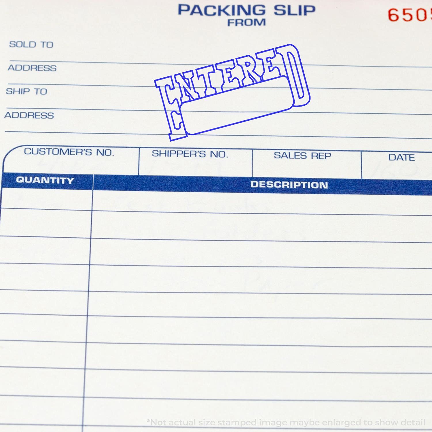 Slim Pre-Inked Entered with Date Box Stamp, Perfect for Physicians, Slim Design, Portable, Easy to Carry, Size Approx 1/2" x 1-1/2", Avail in 5 Ink Colors, Reinkable - Image 4
