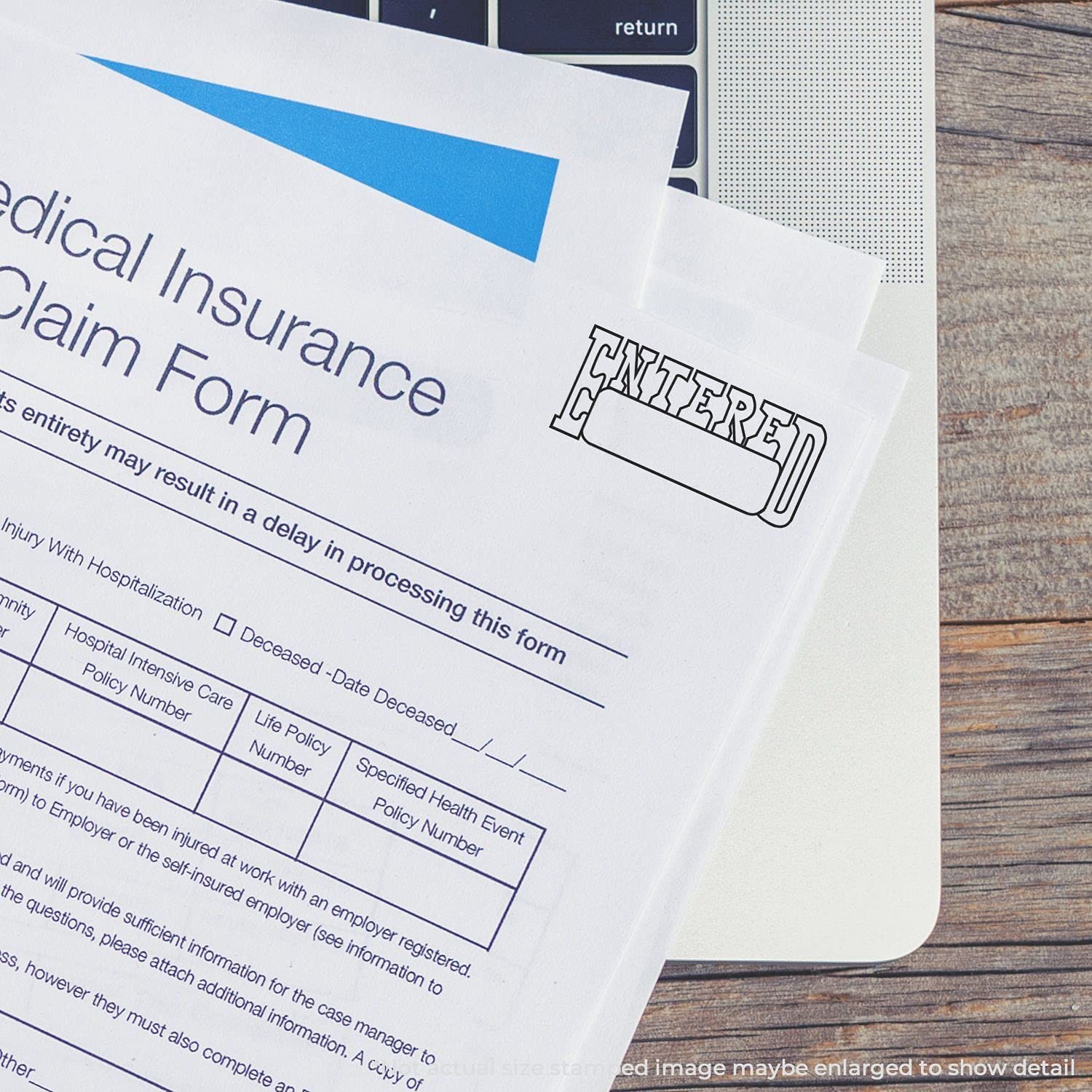 Slim Pre-Inked Entered with Date Box Stamp, Perfect for Physicians, Slim Design, Portable, Easy to Carry, Size Approx 1/2" x 1-1/2", Avail in 5 Ink Colors, Reinkable - Image 6